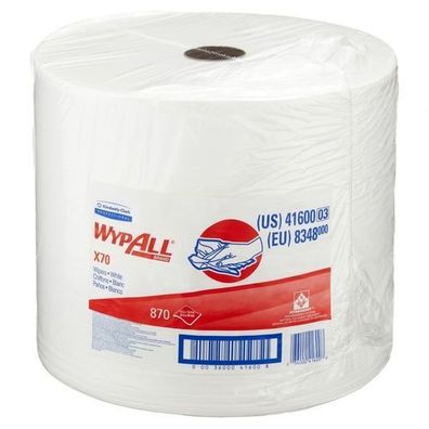 WYPALL X70 Reinigungstécher, 34x31,5cm, weiß, 1x870 Té, 1 Ro.