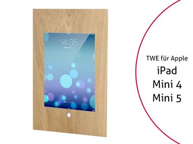 TabLines TWE025O Tablet Wandeinbau fér Apple iPad Mini 4/5, DS, HB, Eiche