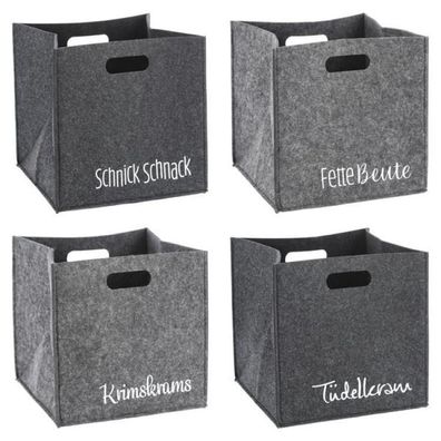 4-er Set Aufbewahrungsbox 28x28cm, 4 Aufdrucke 1 Set