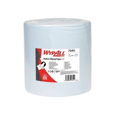 WYPALL L10 Extra + Wischtécher, Großrolle, 38x33cm, 385m, 1lg, blau, perforiert,1000