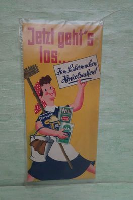 alte Henkel Schild Bild Poster Plakat Werbung Jetzt gehts los Ata Imi Perwoll Persil