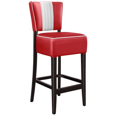 2er-Set American 2 | Diner Barhocker | Rot | Leder | American Barhocker, American Di