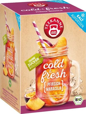 Teekanne BIO cold & fresh Pfirsich-Maracuja 15x3g