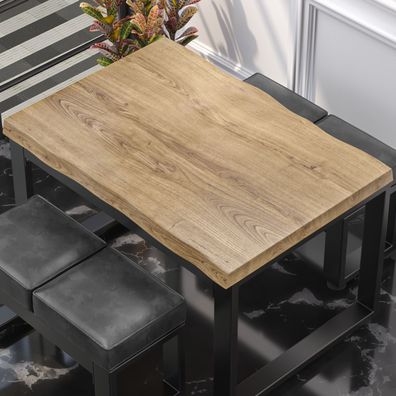 PERU | Gastro Tischplatte Baumkante | B: T 120 x 70 cm | Eiche | Rechteckig | Gastro