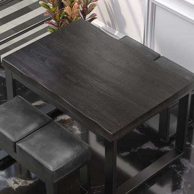 PERU | Gastro Tischplatte Baumkante | B: T 120 x 70 cm | Wenge Schwarz | Rechteckig |
