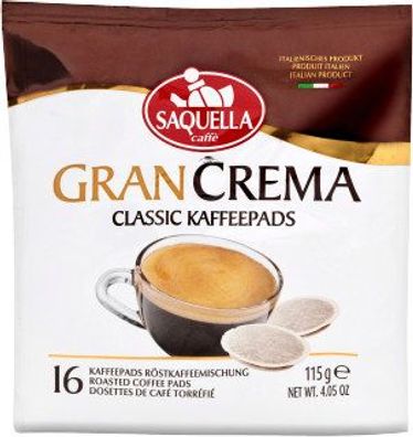 Saquella Gran Crema Classic Soft Kaffeepads 16er 115g