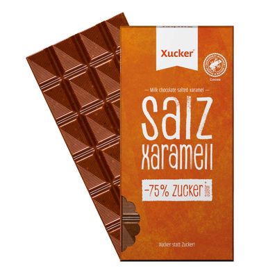 Xucker Xylit Vollmilchschokolade mit Salz und Xaramell 80g