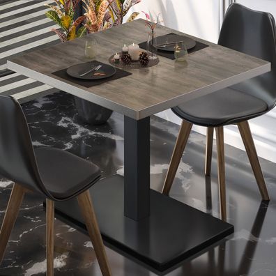 BM | Bistrotisch | B: : 70 x 70 x 77 cm | Wenge / Schwarz | Klappbar | Quadratisch