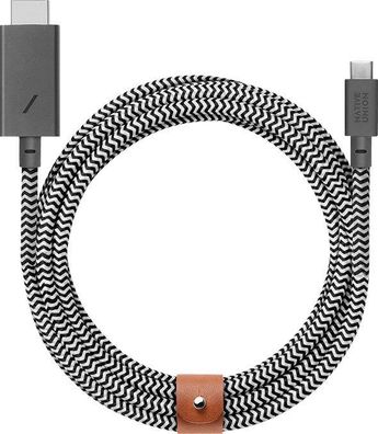 Native Union Belt Cable USBC-HDMI Datenkabel PS Handy 3m geflochten Zebra