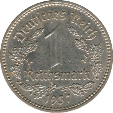 Deutsches Reich 1 Mark 1937 A Nickel J354*