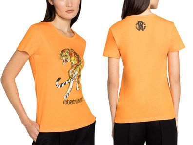 Roberto Cavalli Rc Tiger Print Logo Cotton T-Shirt Top Lounge Iconic Shirt M