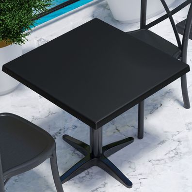 Jamaika | Bistro Außen Tischplatte | B: T 60 x 60 cm | Schwarz | Quadratisch | Topali