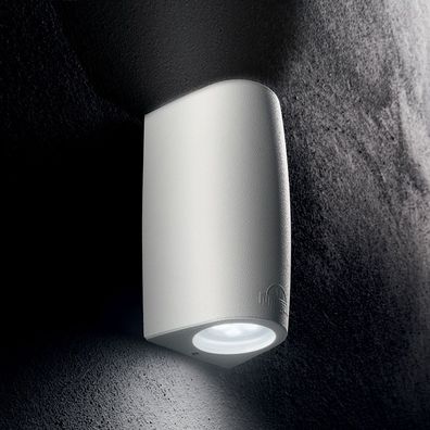 FIONA B Außen LED Wandleuchte 4,5W GU10 Grau Modern Strahler 14cm IP66 | Lampe Fassa