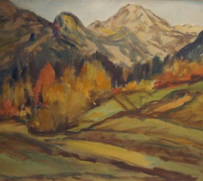 Aquarell 1963 H. Kobinger "Alpenlandschaft"/5830