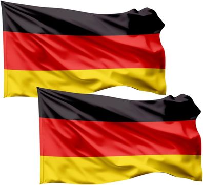 2x Deutschland Flagge 60 x 90 cm mit Metallösen - EM WM Fahne Fußball Fanartikel