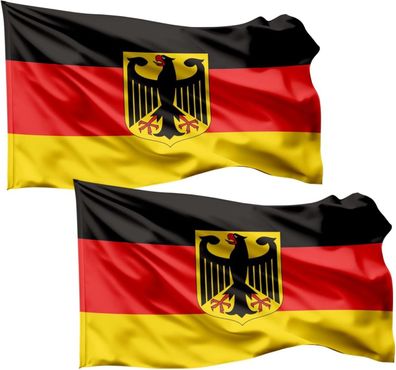2x Deutschland Flagge mit Adler 60 x 90 cm mit Metallösen - EM WM Fahne Fußball