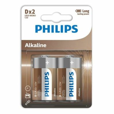 Philips Alkaline Battery D LR20 Blister * 2