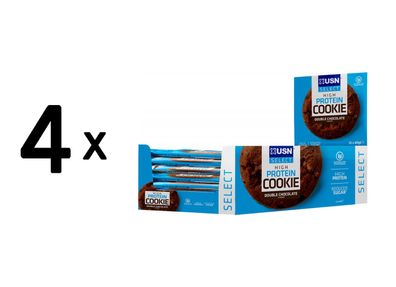 4 x USN Select Cookie (12x60g) Double Chocolate