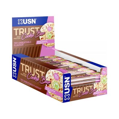 USN Trust Cookie Bars (12x60g) White Chocolate Raspberry