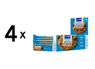 4 x USN Select Cookie (12x60g) Salted Caramel