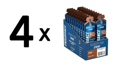 4 x Endurance Sprint Isotonic Energy Gel + Caffeine, Cola - 20 x 60g