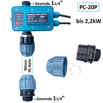 Pumpensteuerung PC-20P Gartenpumpe Tiefbrunnenpumpe Pumpe bis 2,2kW -30A + A-Set