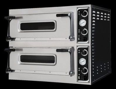 Pizzaofen Elektro Analog Flammkuchenofen Brotbackofen für 2 x 6 Pizzen Gastlando