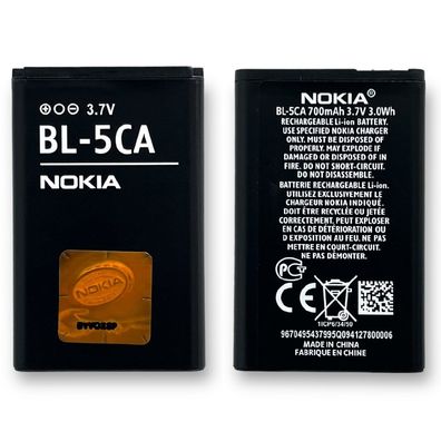 Original Nokia BL-5CA Akku Für Nokia 1110/ 1112/ 1200/ 1208/ 1650/ 1680 700mAh