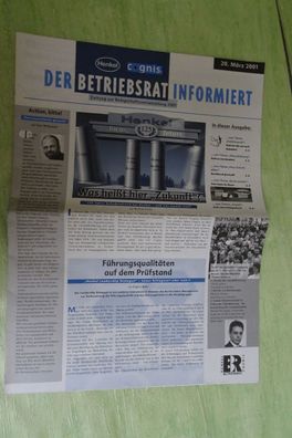 Henkel Cognis Der Betriebsrat informiert Zeitung Belegschaftsversammlung 2001