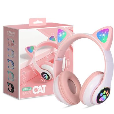 Bluetooth Kopfhörer Kabellos Kinder mit Katzenohren und eingebautem Mikrofon