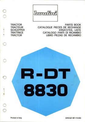 Ersatzteilliste für den Landini Traktor R-DT 8830 Ungebraucht