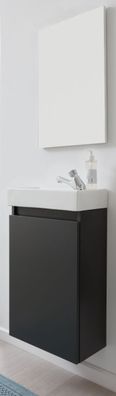 Badmöbel Set komplett Waschbeckenunterschrank Waschbecken Spiegel Champ grau 40 cm
