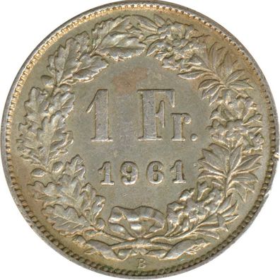Schweiz 1 Franken 1961 B Stehende Helvetia Silber*