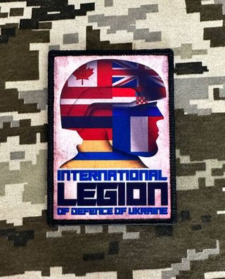 Patch "International Legion Defence Ukraine" m. Flaggen Morale Tactical Aufnäher NATO