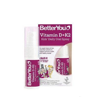 Vitamin D + K2 Kid's Daily Oral Spray, Bubblegum & Blueberry - 15 ml.