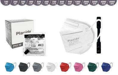 Placide FFP2 NR Schutzmaske in verschiedenen Farben