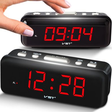 Digitaler Wecker LED Elektronische Tischuhr Alarmwecker Uhr Netzwecker Retoo