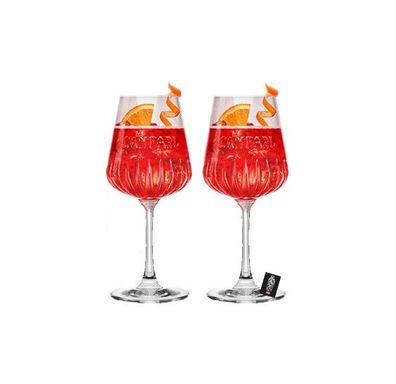 Campari Weinglas Cocktailglas Glas Gläser Set - 2x Gläser 0,49L