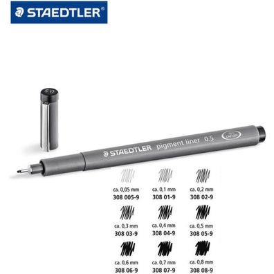 Staedtler pigment liner 308 Fineliner schwarz 0,8 mm