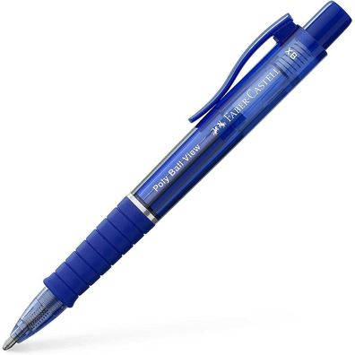 FABER-CASTELL Kugelschreiber Poly Ball View blau Schreibfarbe blau