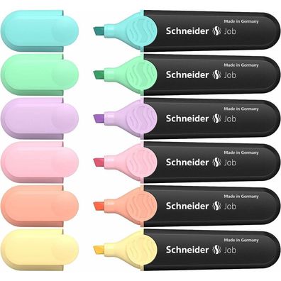 6 Schneider Job Pastell Textmarker farbsortiert