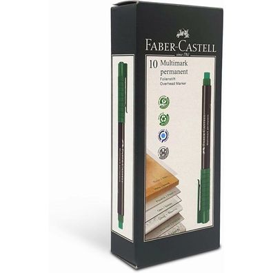 10 FABER-CASTELL Multimark 1513 Folienstifte grün 0,6 mm permanent