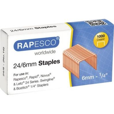 Rapesco Heftklammern S24600Z3 24/6mm 1.0 Stahl 1.000 St./ Pack.
