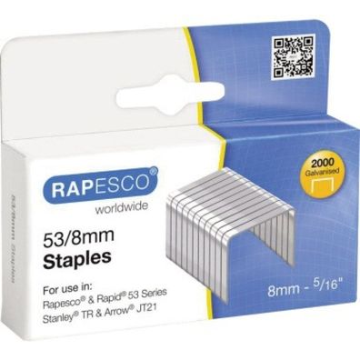 Rapesco Heftklammern 0752 53/8mm verzink Stanley® TR Arrow® JT21 Stahl 2.000