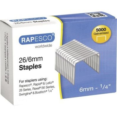 Rapesco Heftklammern S24602Z3 24/6mm 5.0 Stahl 5.000 St./ Pack.