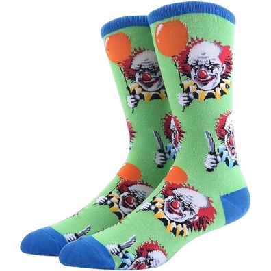Pennywise ES/ IT Horror Grüne Motivsocken Pennywise Clown Cartoon Hero Motiv Socken