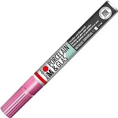 Marabu Porcelain Painter 1-2 mm Glas Porzellanmalstift Geschirr Pink Metallic 733