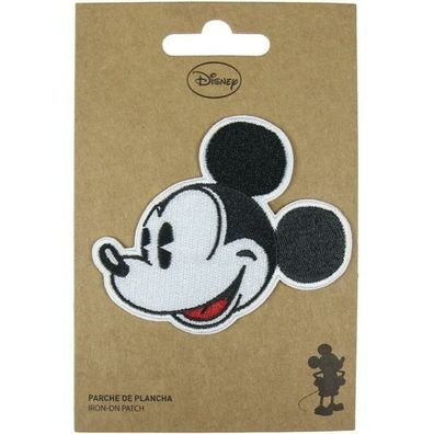 Patch Mickey Mouse Schwarz Weiß Polyester (9.5 x 14.5 x cm)
