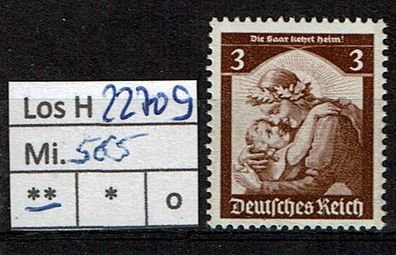 Los H22709: Deutsches Reich Mi. 565 * *