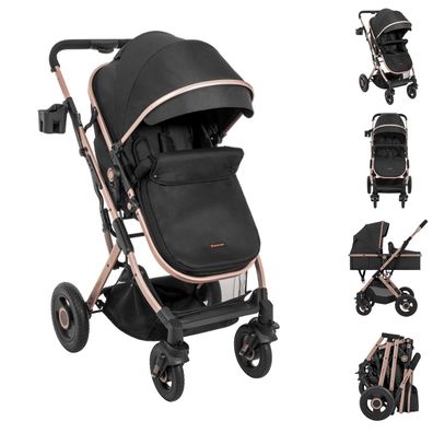 Kikkaboo Kinderwagen Scarlett 2 in 1 umbaubar, Fußabdeckung, Wickeltasche, Korb